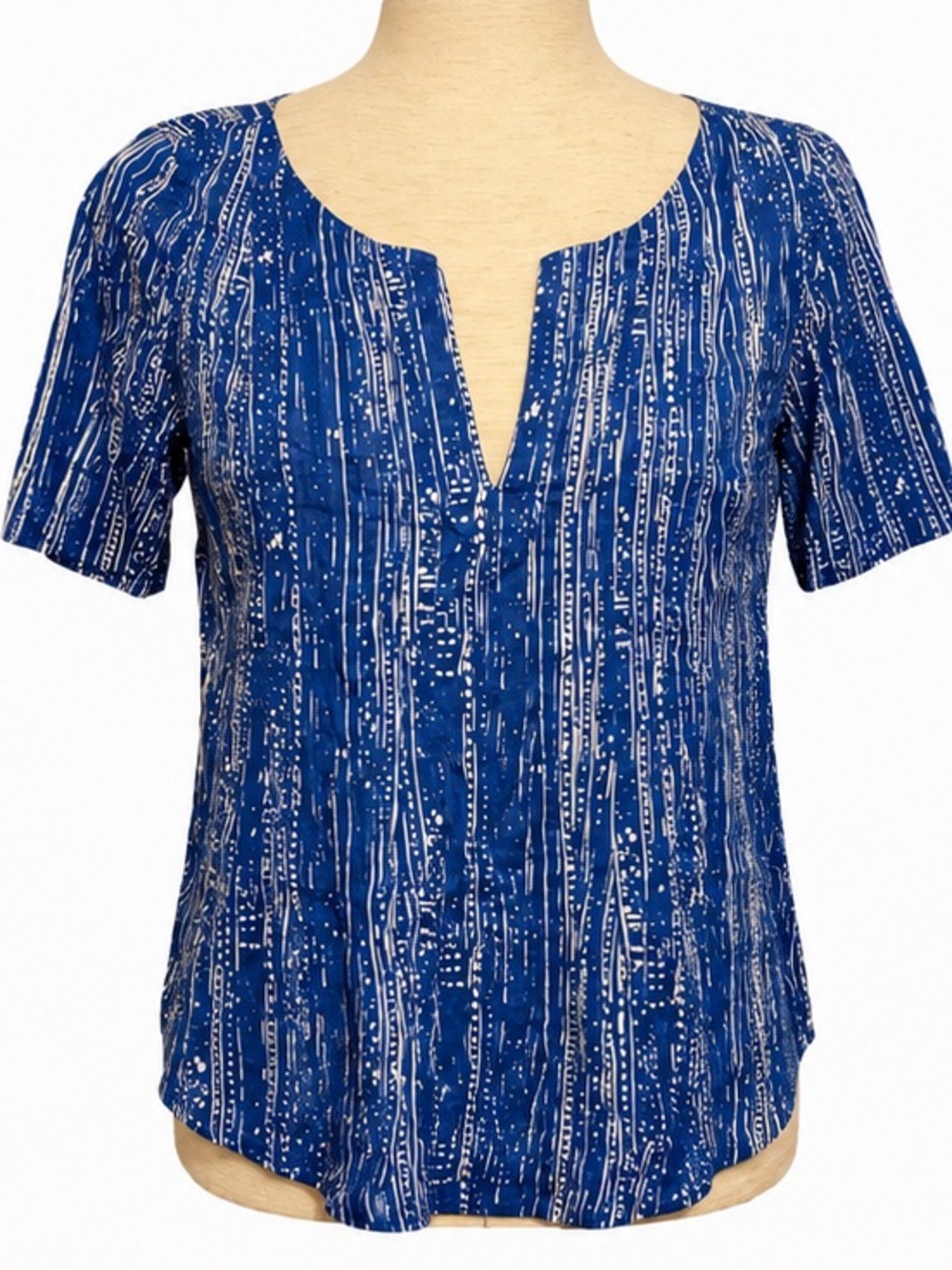 Anthropologie Maeve Cotton Split Neck Blouse Boho Cottage Coastal Resort Size 0